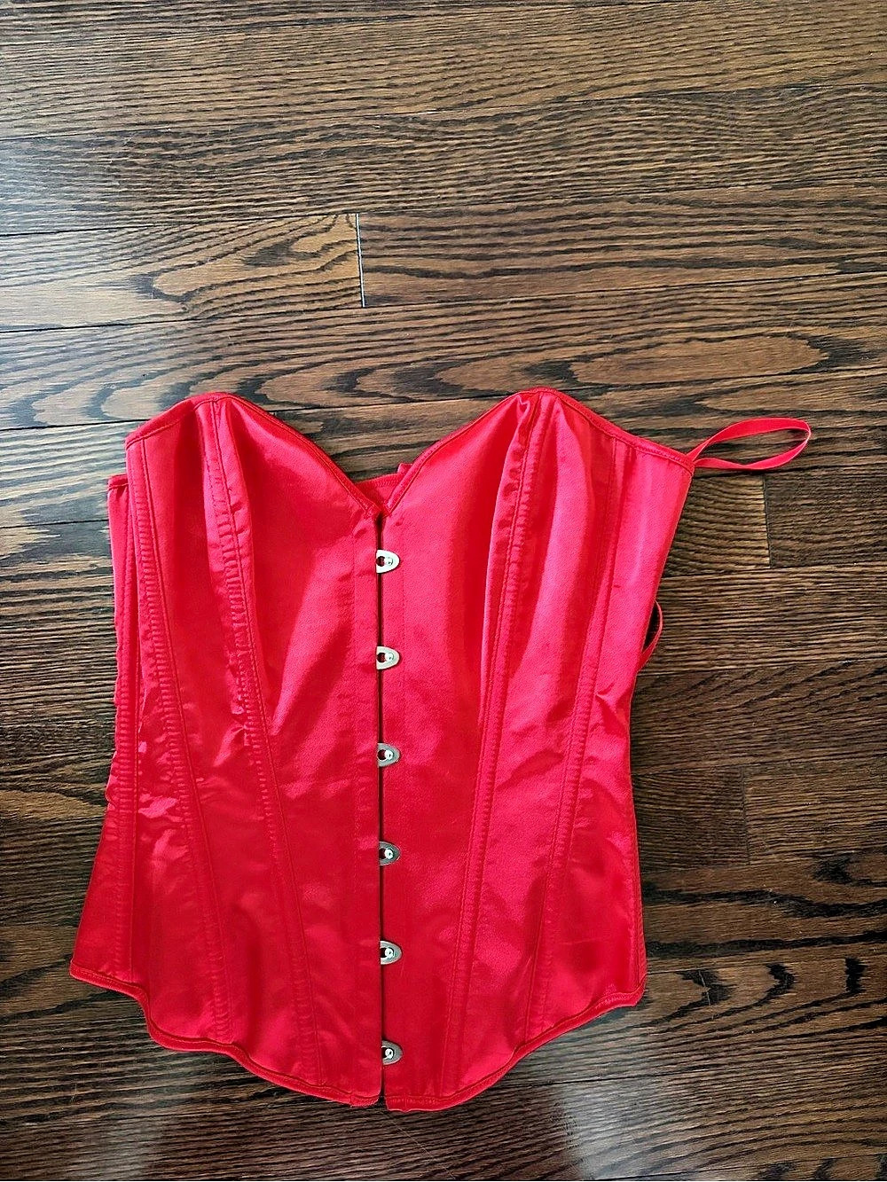 Satin Corset Top in Red Like New